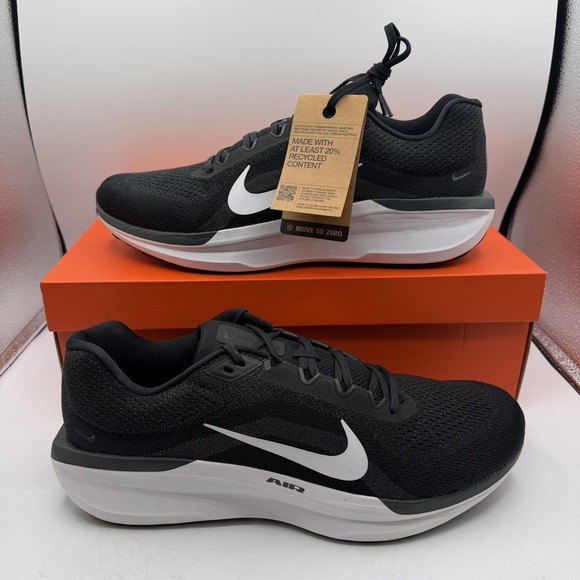 Nike Air Winflo 11 Running Shoes Mens Size 15 Black/White Sneakers FJ9509-001
